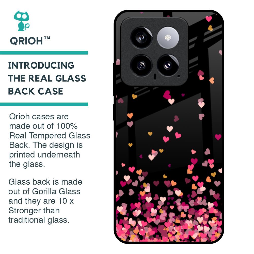 Heart Rain Fall Glass Case For Mi 14
