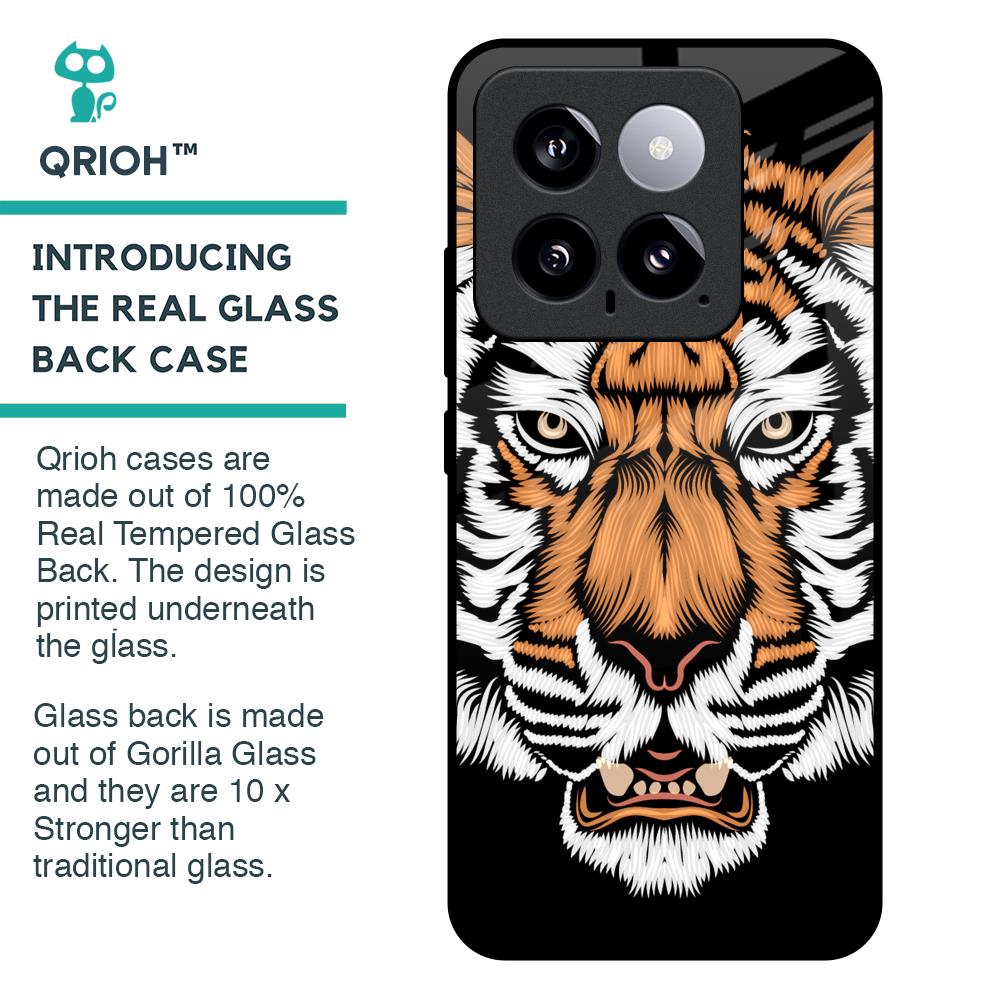 Angry Tiger Glass Case For Mi 14
