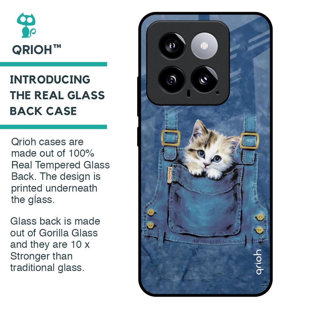 Kitty In Pocket Glass Case For Mi 14