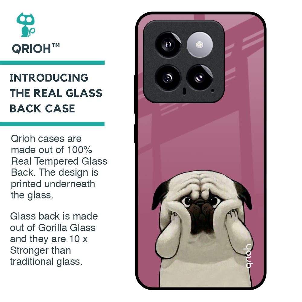Funny Pug Face Glass Case For Mi 14