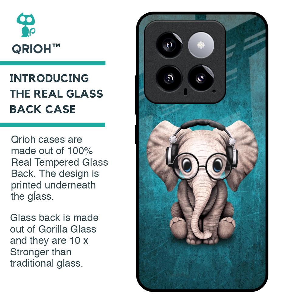 Adorable Baby Elephant Glass Case For Mi 14