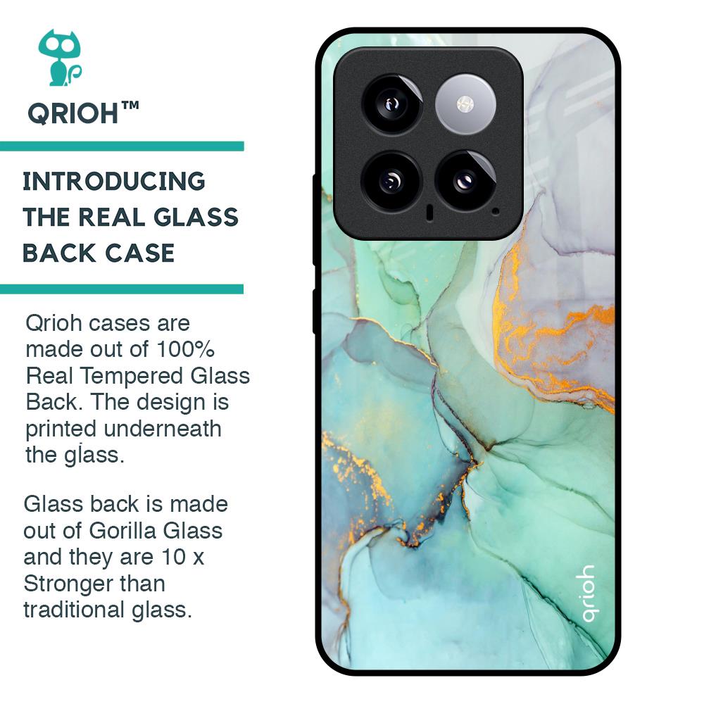 Green Marble Glass Case for Mi 14