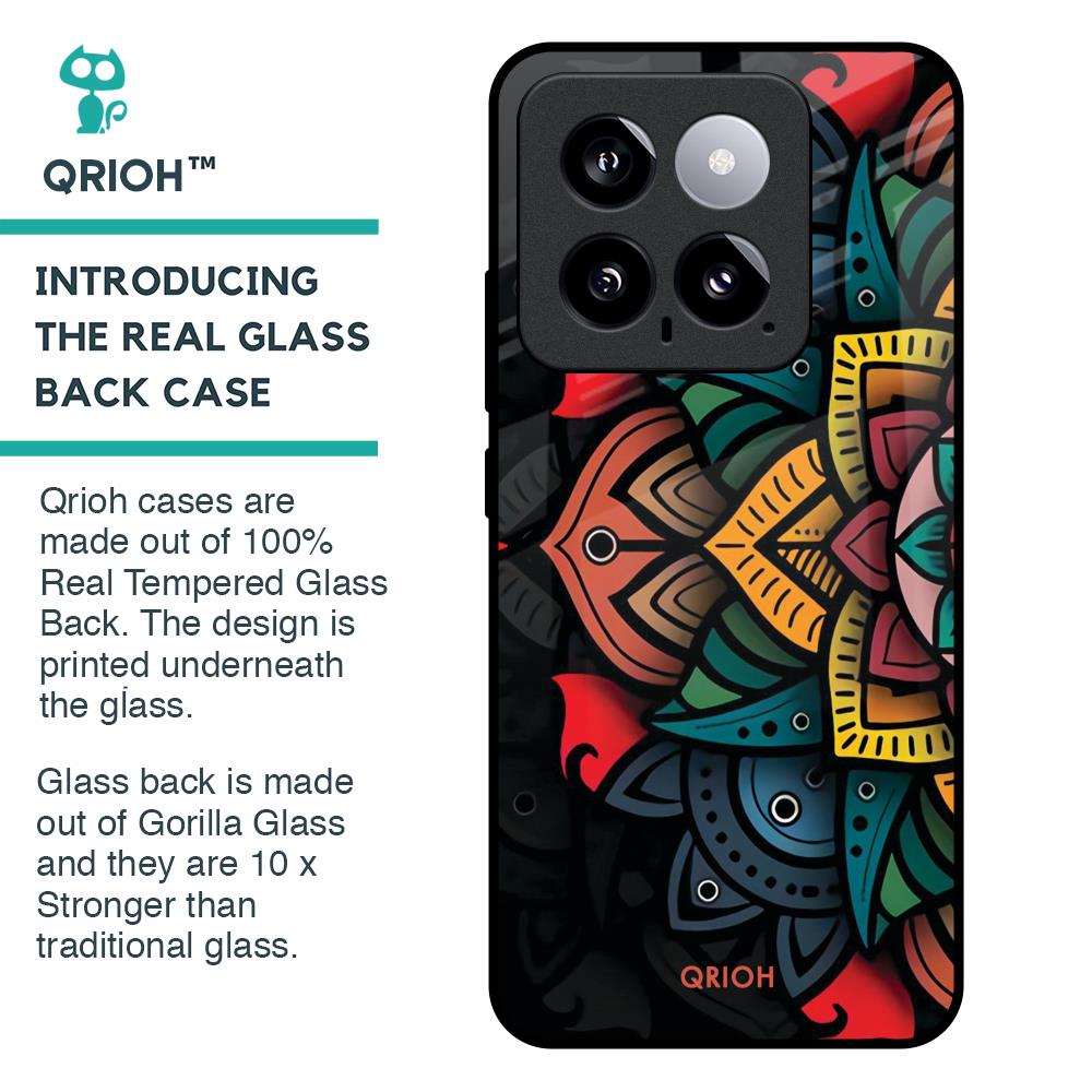 Retro Gorgeous Flower Glass Case for Mi 14