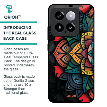 Retro Gorgeous Flower Glass Case for Mi 14