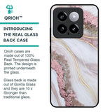 Pink & Gold Gllitter Marble Glass Case for Mi 14