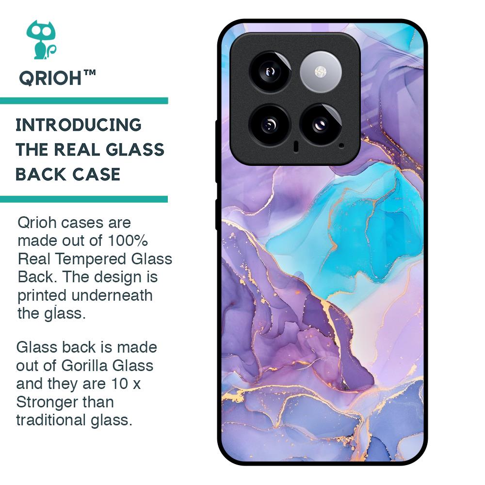 Alcohol ink Marble Glass Case for Mi 14