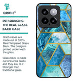 Turquoise Geometrical Marble Glass Case for Mi 14