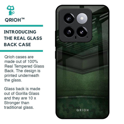 Green Leather Glass Case for Mi 14