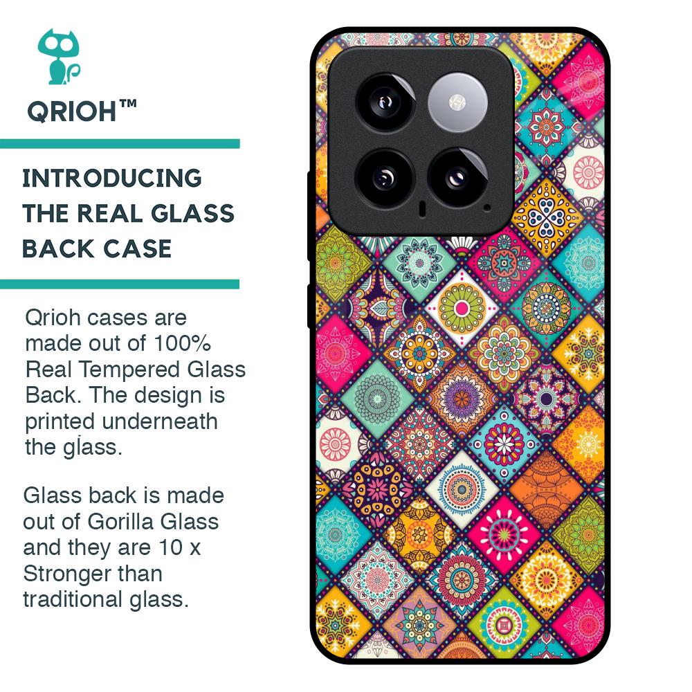 Multicolor Mandala Glass Case for Mi 14