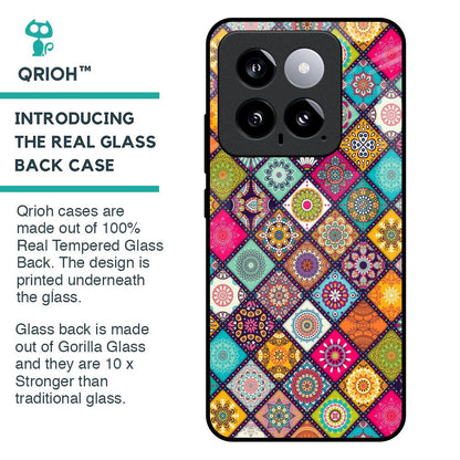 Multicolor Mandala Glass Case for Mi 14