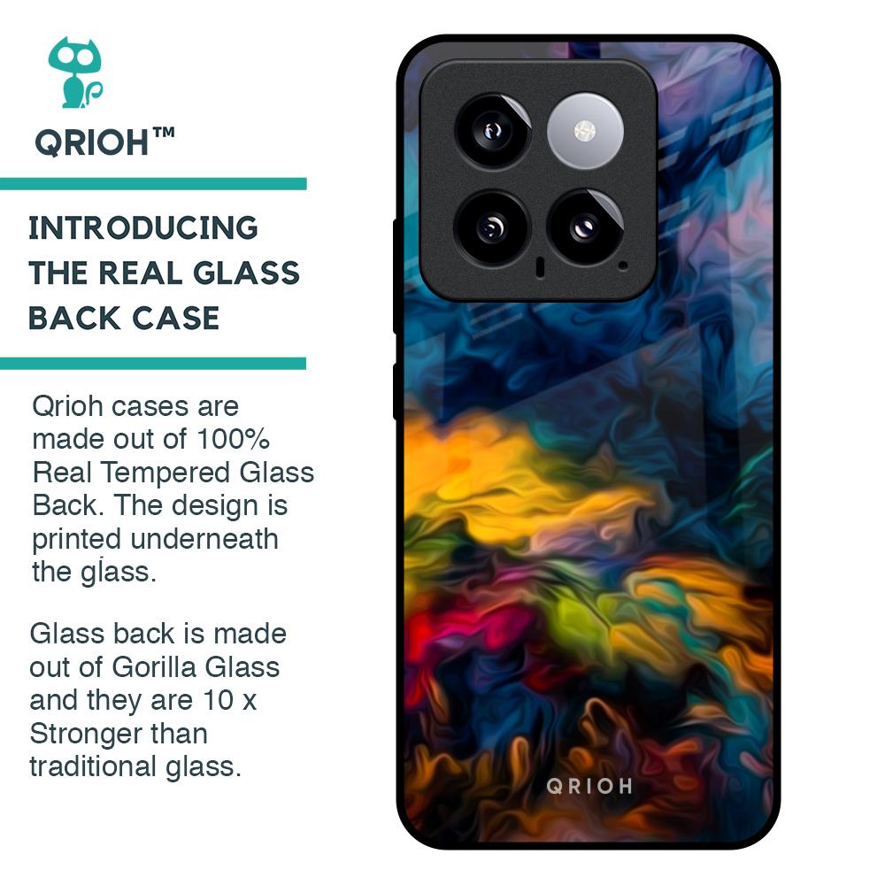Multicolor Oil Painting Glass Case for Mi 14