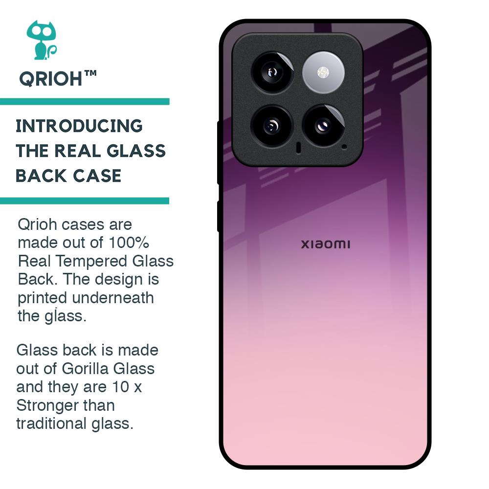 Purple Gradient Glass case for Mi 14