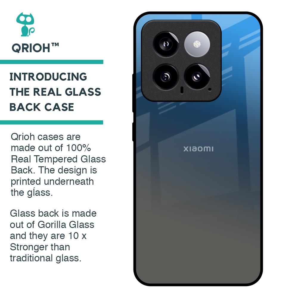 Blue Grey Ombre Glass Case for Mi 14