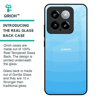 Wavy Blue Pattern Glass Case for Mi 14