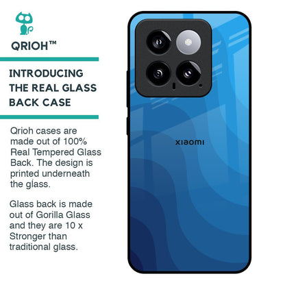 Blue Wave Abstract Glass Case for Mi 14