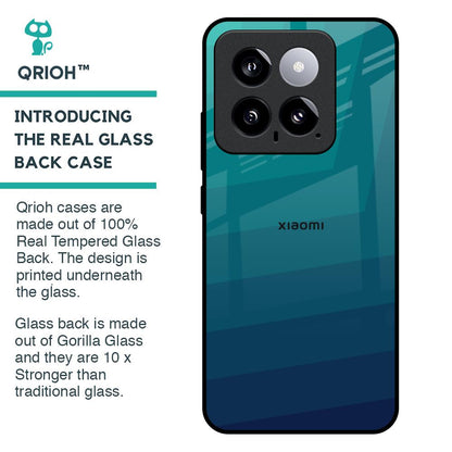 Green Triangle Pattern Glass Case for Mi 14