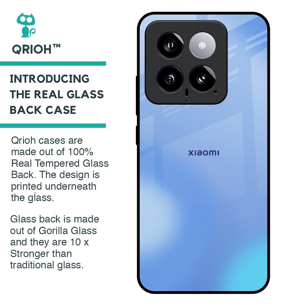 Vibrant Blue Texture Glass Case for Mi 14