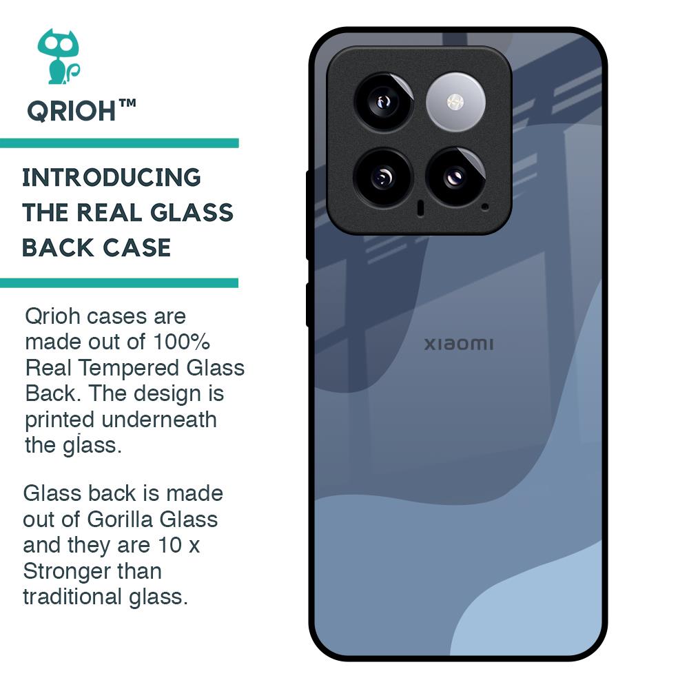 Navy Blue Ombre Glass Case for Mi 14