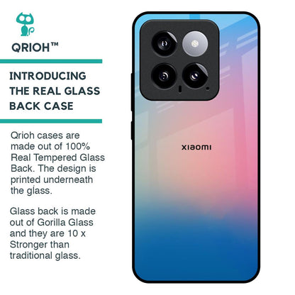 Blue & Pink Ombre Glass case for Mi 14