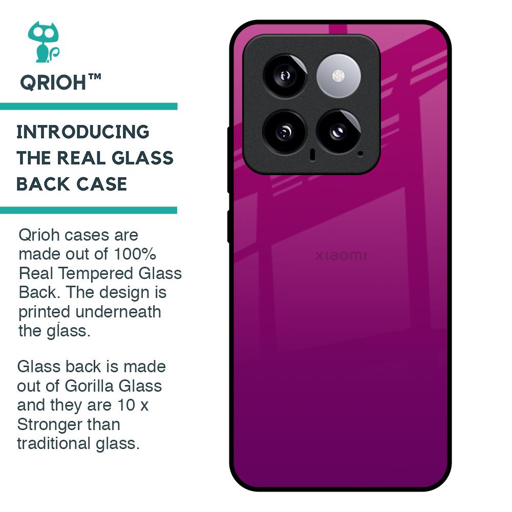 Magenta Gradient Glass Case For Mi 14