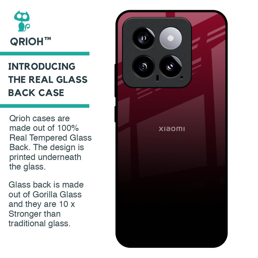 Wine Red Glass Case For Mi 14
