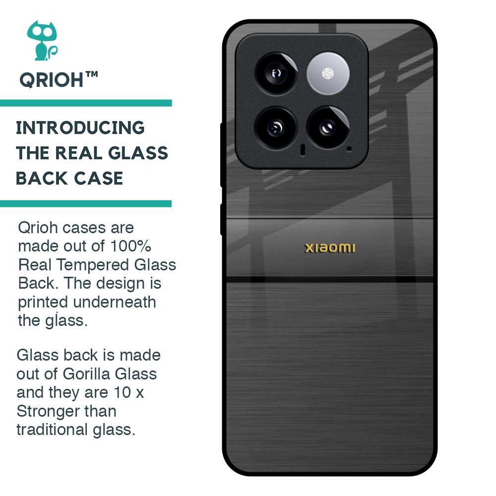 Grey Metallic Glass Case For Mi 14