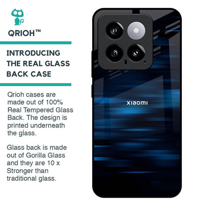Blue Rough Abstract Glass Case for Mi 14
