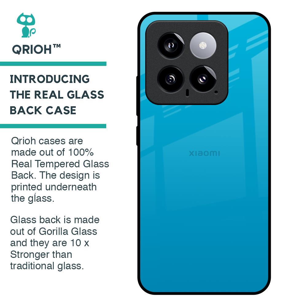 Blue Aqua Glass Case for Mi 14