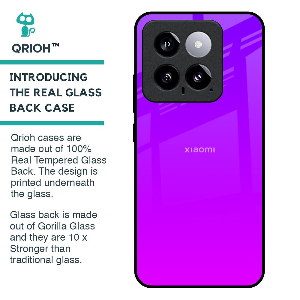 Purple Pink Glass Case for Mi 14