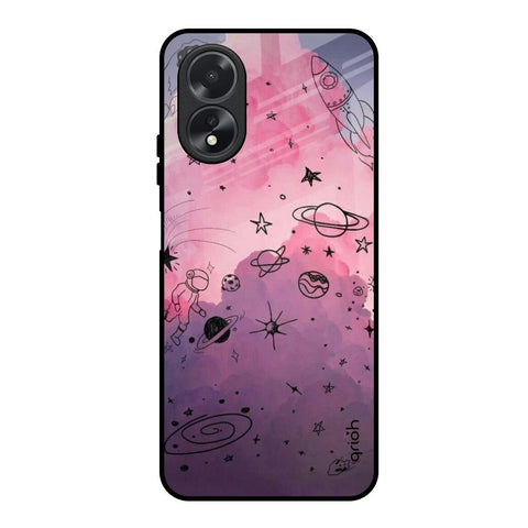 Space Doodles Oppo A18 Glass Back Cover Online