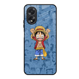 Chubby Anime Oppo A18 Glass Back Cover Online