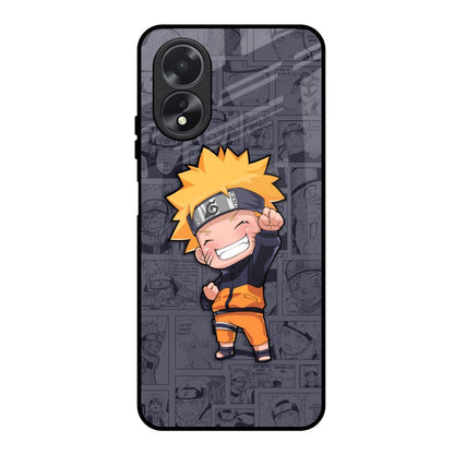 Orange Chubby Oppo A18 Glass Back Cover Online