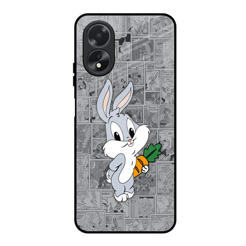 Cute Baby Bunny Oppo A18 Glass Back Cover Online