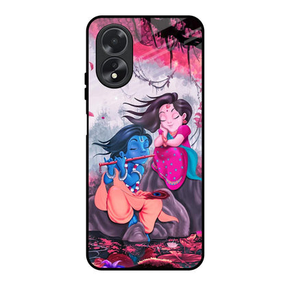 Radha Krishna Art Oppo A18 Glass Back Cover Online