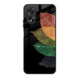 Colorful Leaves Oppo A18 Glass Back Cover Online
