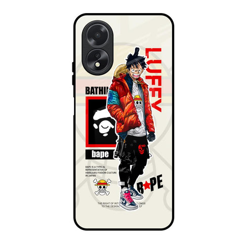 Bape Luffy Oppo A18 Glass Back Cover Online