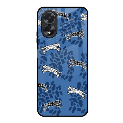 Blue Cheetah Oppo A18 Glass Back Cover Online