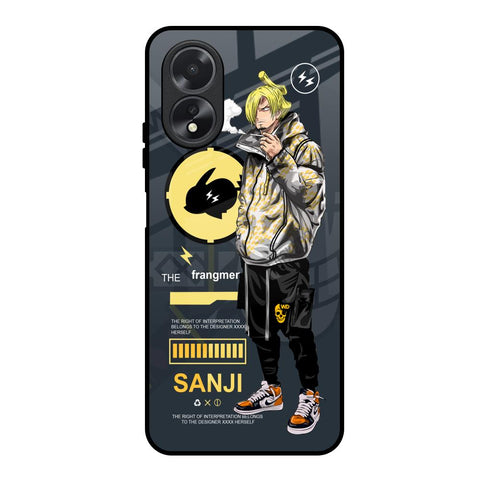 Cool Sanji Oppo A18 Glass Back Cover Online