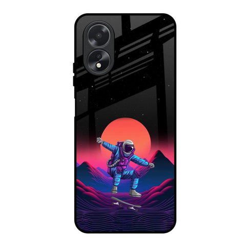 Retro Astronaut Oppo A18 Glass Back Cover Online