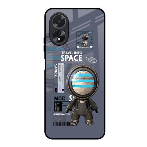 Space Travel Oppo A18 Glass Back Cover Online