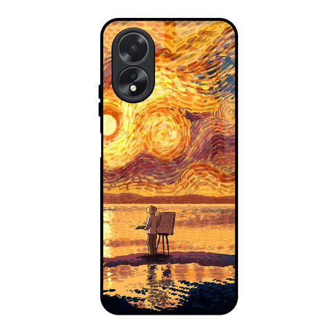 Sunset Vincent Oppo A18 Glass Back Cover Online