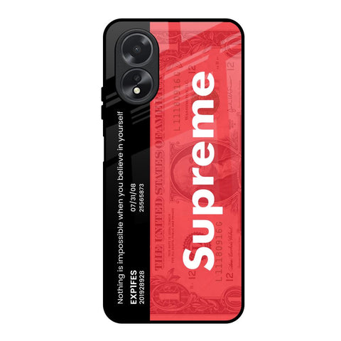 Supreme Ticket Oppo A18 Glass Back Cover Online