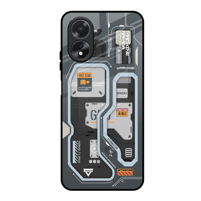 Retro Futuristic Oppo A18 Glass Back Cover Online