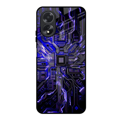 Techno Color Pattern Oppo A18 Glass Back Cover Online