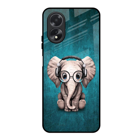 Adorable Baby Elephant Oppo A18 Glass Back Cover Online
