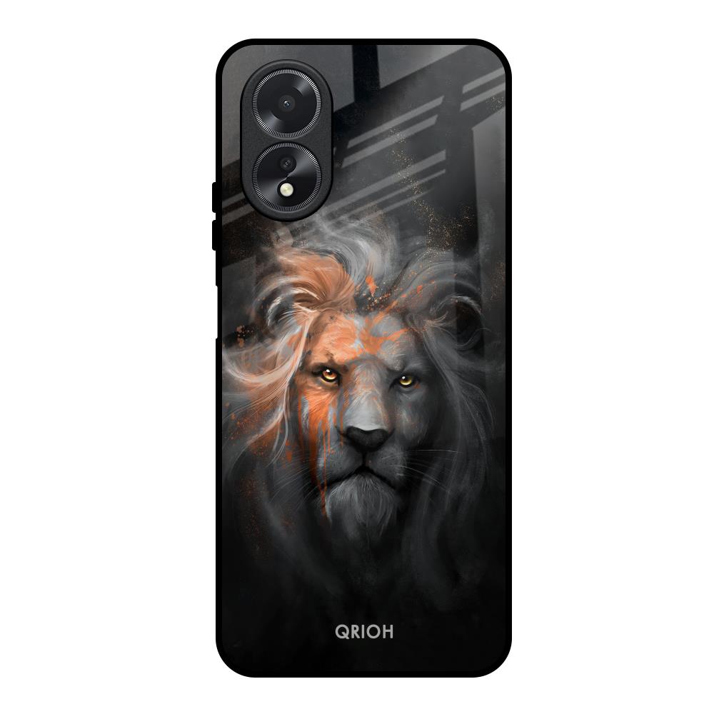 Devil Lion Oppo A18 Glass Back Cover Online