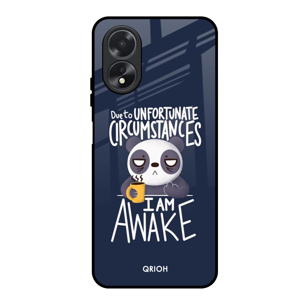 Struggling Panda Oppo A18 Glass Back Cover Online