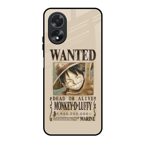 Luffy Wanted Oppo A18 Glass Back Cover Online