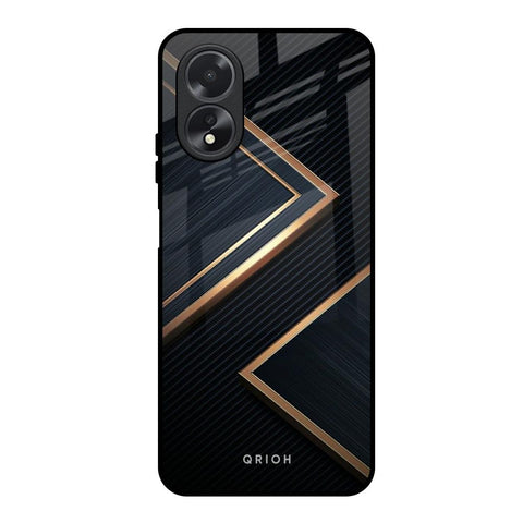 Sleek Golden & Navy Oppo A18 Glass Back Cover Online