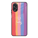Lucky Abstract Oppo A18 Glass Back Cover Online